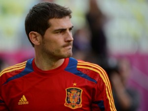 Iker Casillas con la camiseta de la selección española