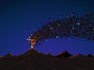 Postal: Volcán en erupción