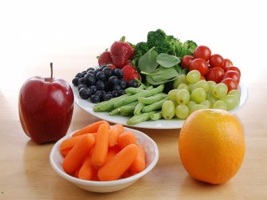 Postal: Colores de frutas y verduras