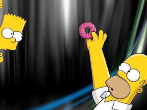 Homer, Bart y una rosquilla
