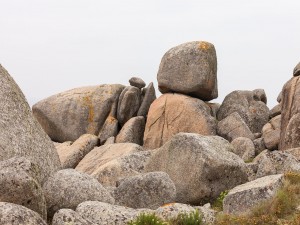 Rocas graníticas en Couso, Galicia (España)