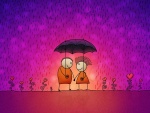 Enamorados bajo la lluvia