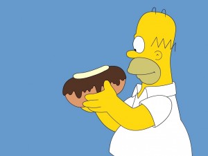 Postal: Homer glotón