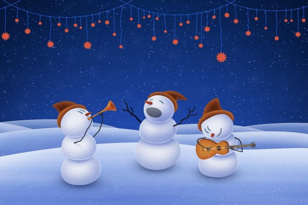 Muñecos de nieve cantando