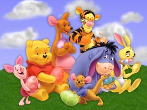 Postal: Winnie Pooh y sus amigos