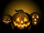 Tres calabazas en Halloween