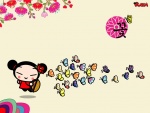 Pucca y muchas mariposas