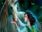 Elfa y unicornio