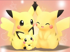 Postal: Familia Pikachu