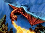 Dragón arrojando fuego
