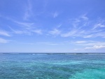 Las cristalinas aguas del Mar Caribe, en un día soleado