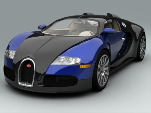 Postal: Bugatti Veyron azul