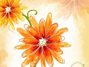Dibujo de flores naranjas