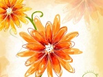 Dibujo de flores naranjas
