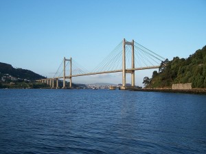 Postal: Vista del puente de Rande