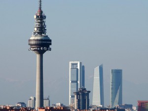Postal: Cuatro Torres y Torrespaña (Madrid)