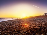Puesta de sol en la playa de Brighton