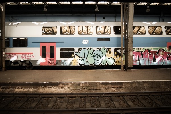 Graffiti en un vagón de tren