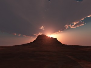 El sol tras la colina