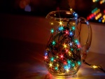 Luces de Navidad en una jarra