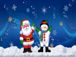 Santa Claus y un muñeco de nieve