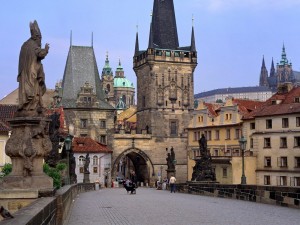 Postal: Una calle de Praga