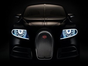 Postal: Bugatti negro