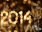 Copas de champán para festejar el Nuevo Año 2014