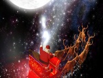 Papá Noel recorriendo el mundo