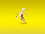 Plátano en fondo amarillo