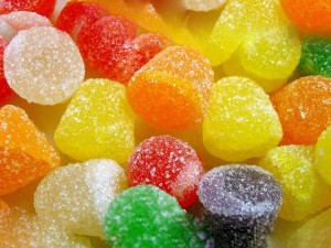 Postal: Gominolas de frutas con azúcar