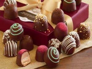 Caja de regalo con bombones de chocolate