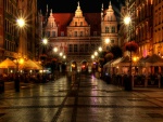 Luces en una calle de Polonia