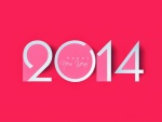Feliz Año Nuevo 2014, en fondo rosa