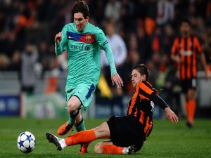 Postal: Messi con el Barça
