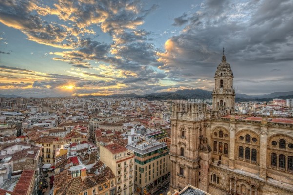 Vista de la ciudad de Málaga y la Catedral de la Encarnación