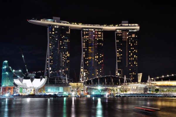 Vista del edificio "Marina Bay Sands", en Singapur