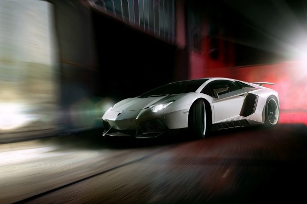 Lamborghini Aventador de noche