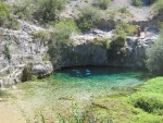 Vista del "Pozo Azul", en la localidad burgalesa de Covanera, España