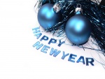 Happy New Year, en letras azules