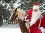 Santa Claus con un caballo