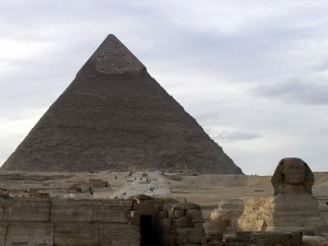 Postal: La Gran Esfinge de Giza y la Pirámide de Kefrén