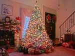 Árbol de Navidad y varios regalos