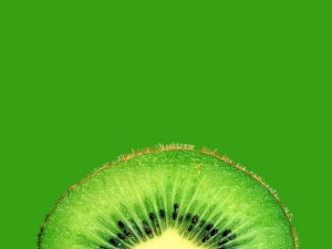 Postal: Fina rodaja de kiwi