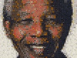 Mosaico con el rostro de Nelson Mandela