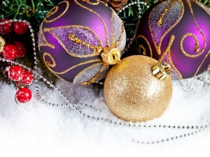 Postal: Bolas para el arbolito de Navidad