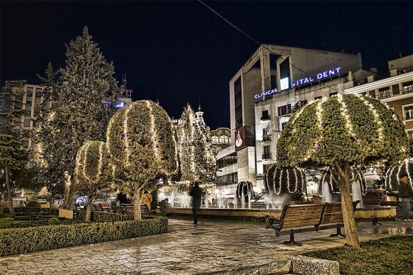 Plaza del Altozano en Navidad, Albacete