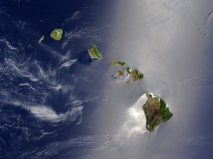 Postal: Islas Hawaii desde el espacio