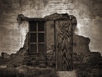 Puerta de madera y ventana