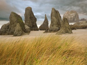 Grandes rocas en la playa